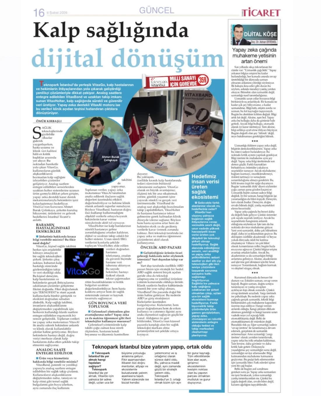 VitaxGo Featured in the February Issue of Ticaret Gazette